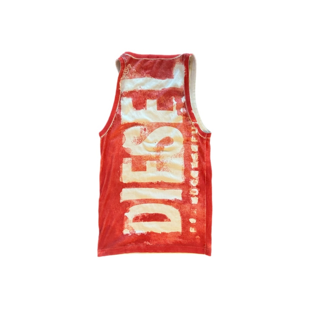 Diesel's Men's Lift Logo Tank Top Red and White